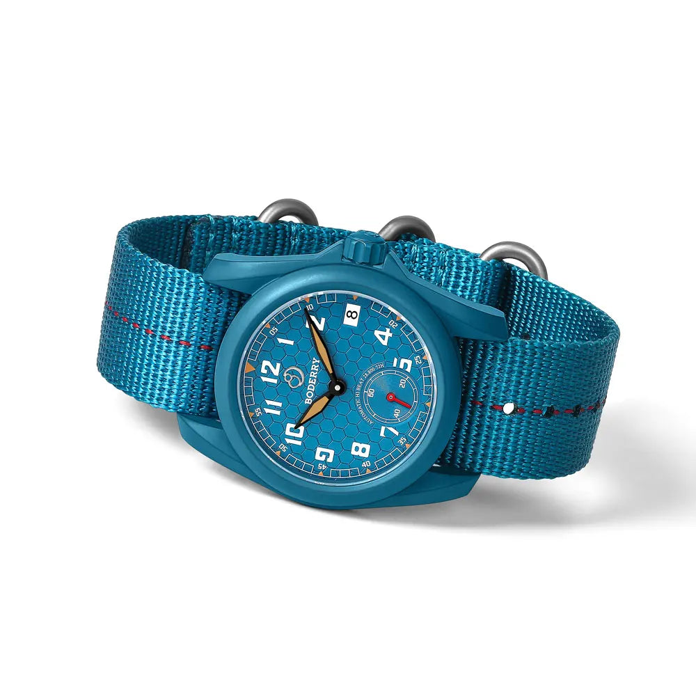 BODERRY Men's Field Watches Titanium Automatic Top Brand Wristwatch 100M Waterproof Clock Military Watch for Men