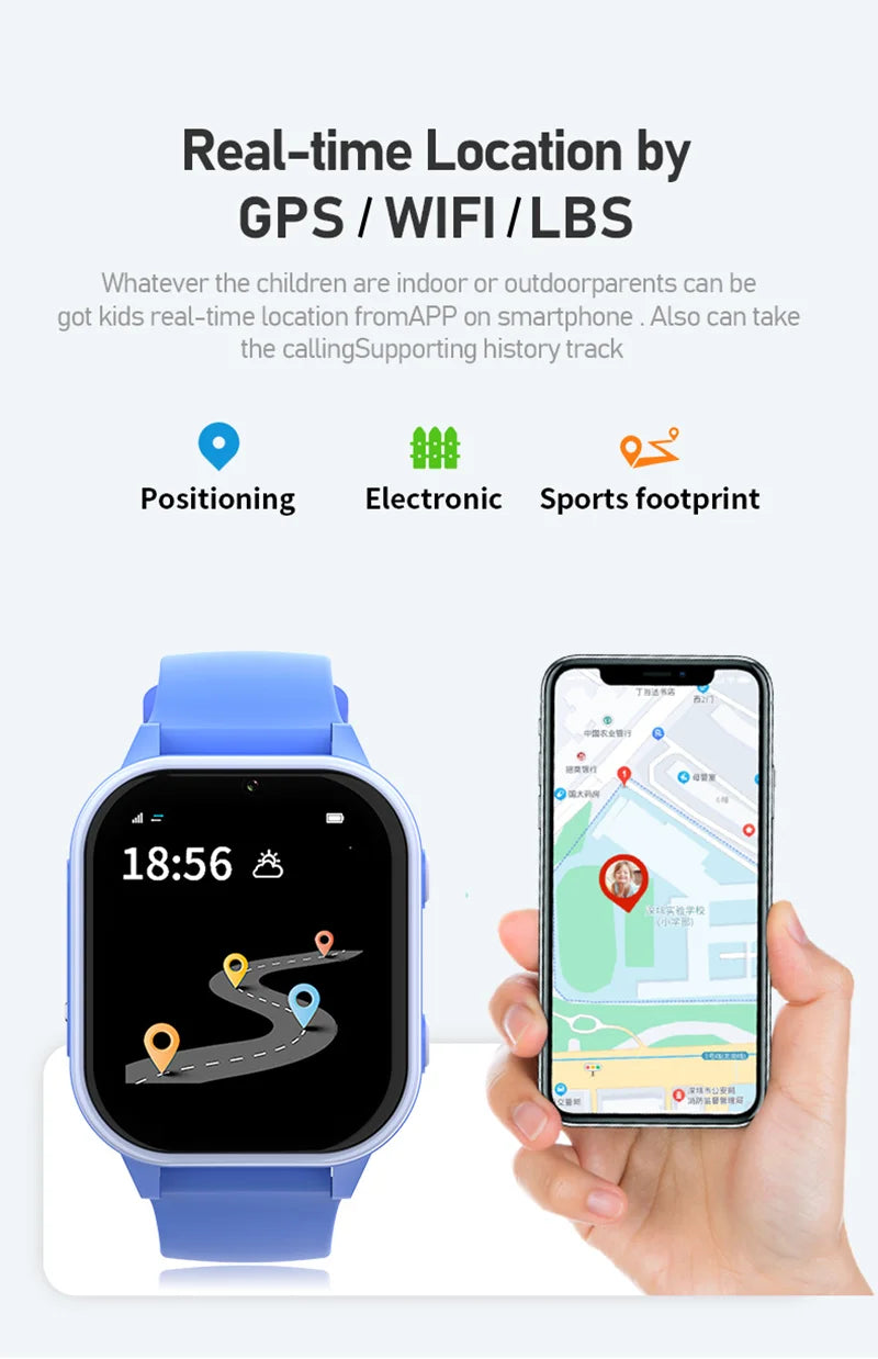 Wonlex 4G Smart Watch Kid SOS GPS WiFi Wristwatch Whatsapp KT19Pro Android8.1 with Video Call Camera Monitor Children smartwatch