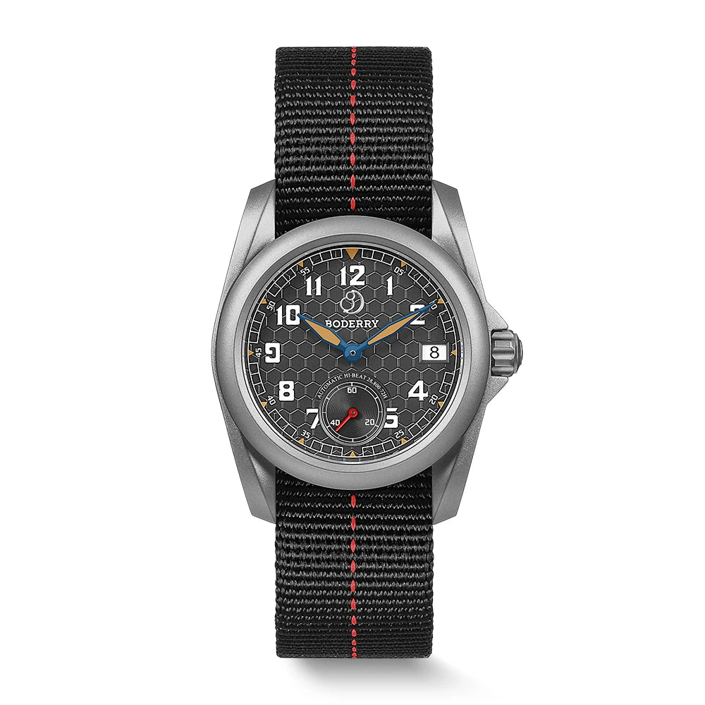 BODERRY Men's Field Watches Titanium Automatic Top Brand Wristwatch 100M Waterproof Clock Military Watch for Men
