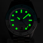 WISHDOIT Men's Automatic Dive Watch With Ocean Blue And White Ripple Dial 8215 Movement Sapphire Glass Mirror