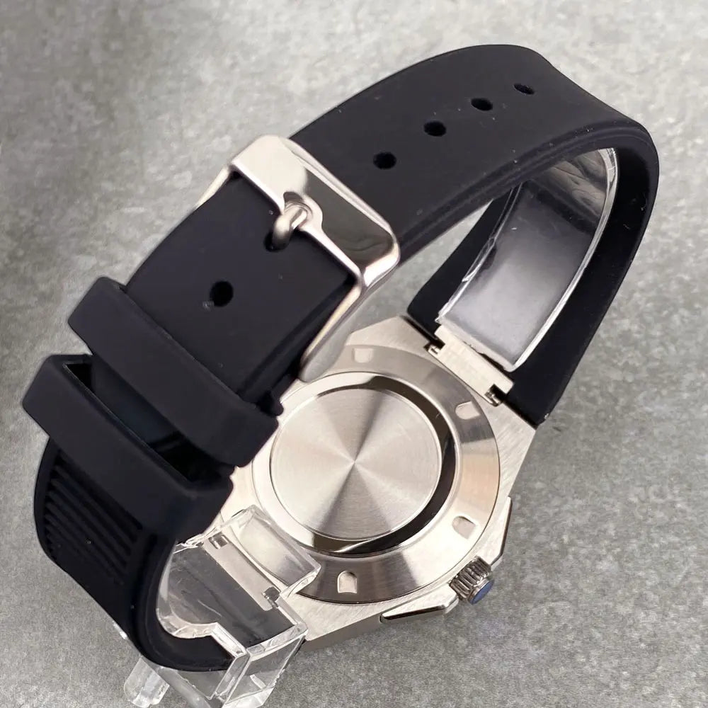 Tandorio New Black Luxury Business Engineer Style Men's Mechanical Watch Sapphire Glass 100m Waterproof NH35A Automatic Watches