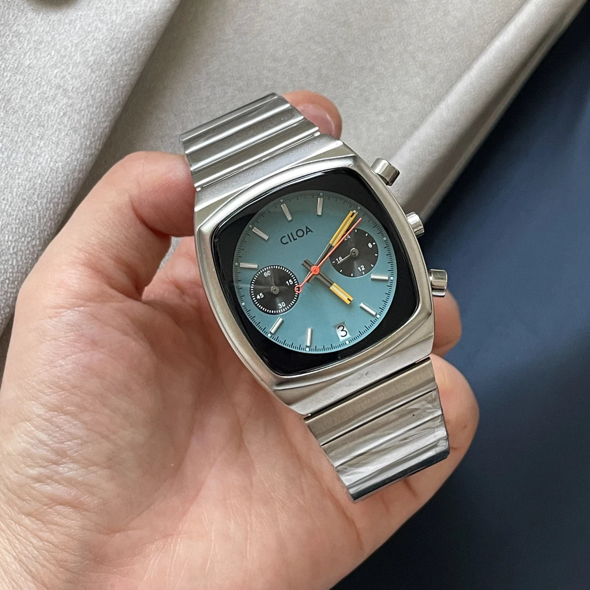 Man sports high-end Square watch for men high quality quartz new in men's watches luxury brand stainless steel strap Men gift