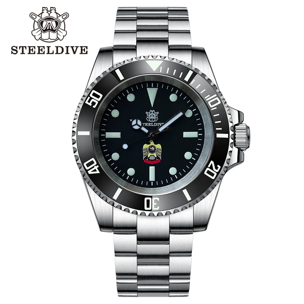 STEELDIVE SD1954 Black Dial 41MM Stainless Steel NH35 Automatic Movement What Ghost Mens 300M Dive Watch Reloj Sapphire Glass