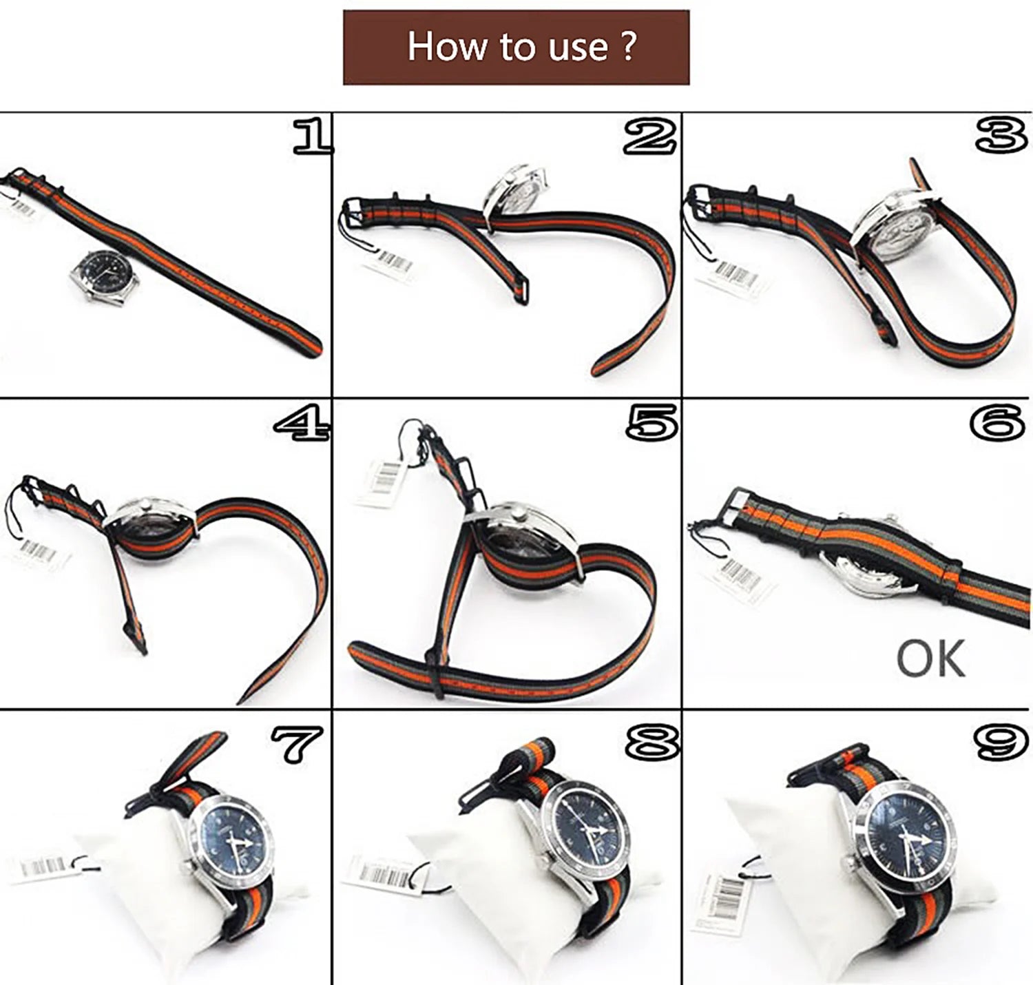 Nylon Watch Band 20mm 22mm Comfortable Watch Straps Loop Military Washable Blet for Men Watchbands