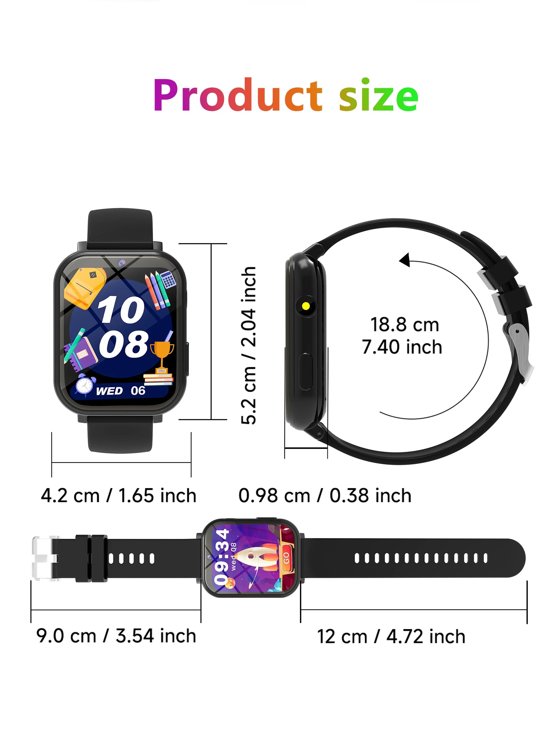 Kids Games Smart Watch 18 Games 1.83-inch Display Screen Camera Waterproof Flashlight For Holiday Gift Boy Girl Children Watch