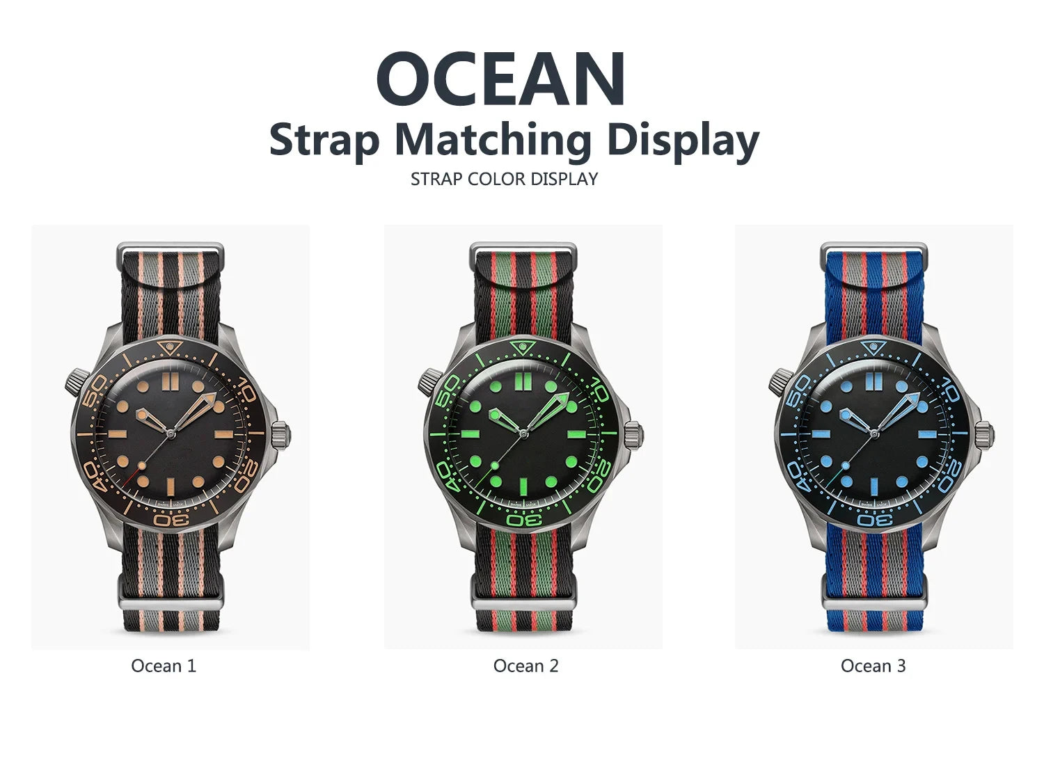 Nylon Watch Band 20mm 22mm Comfortable Watch Straps Loop Military Washable Blet for Men Watchbands