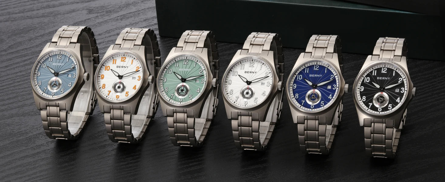 BERNY Full Titanium Automatic Men Watch Super Luminous Mechanical Wristwatch with 10ATM Waterproof Sapphire ST1731 Men Watches
