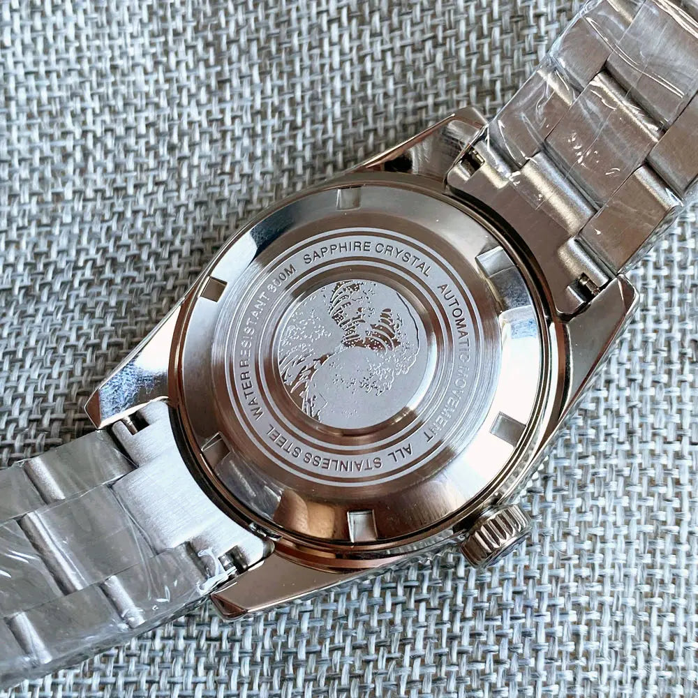 Tandorio 41mm 62MAS Black Gray Dial NH35A Automatic 300M Diving Men's Watch Ceramic Bezel Green Lume Bow Sapphire Glass