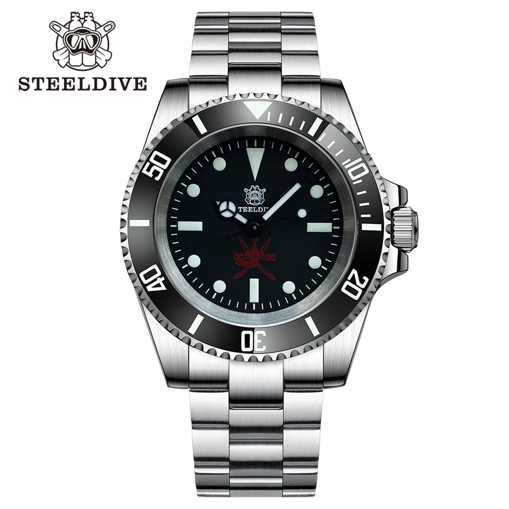 STEELDIVE SD1954 Black Dial 41MM Stainless Steel NH35 Automatic Movement What Ghost Mens 300M Dive Watch Reloj Sapphire Glass