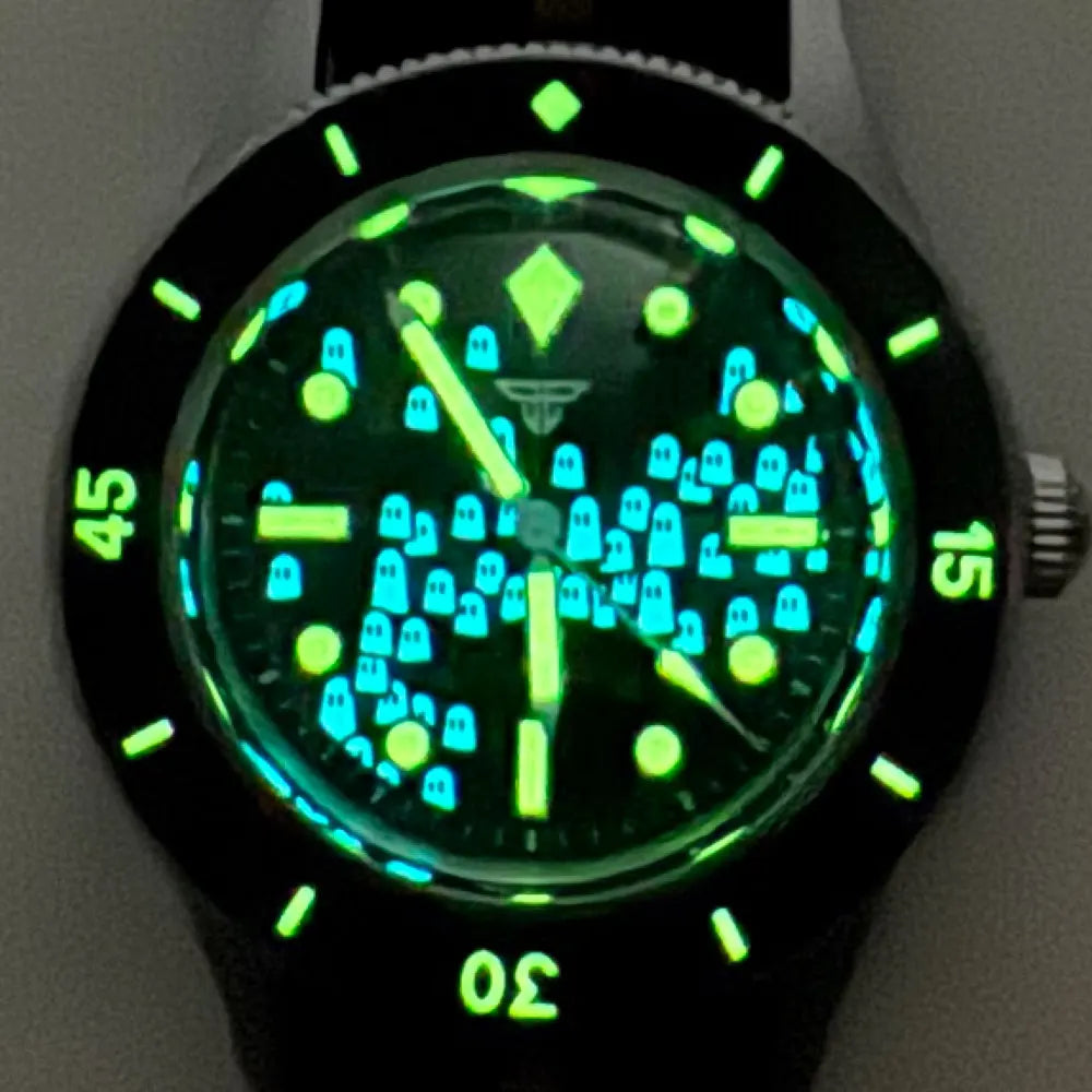 New Tandorio NH35A Automatic Watch for Men 50 Fathoms Ghost Dial Luminous 200m Waterproof Bubble Sapphire Sandblasted 40mm