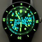 New Tandorio NH35A Automatic Watch for Men 50 Fathoms Ghost Dial Luminous 200m Waterproof Bubble Sapphire Sandblasted 40mm