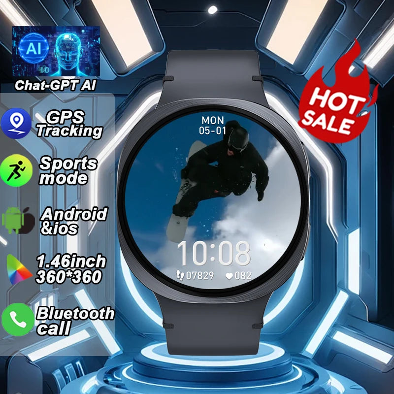 2025 New Smart Watch Series 8   Ultra-thin 1.46 inch Sport Watch Compass IP68 Waterproof Display Bluetooth Call GPS Smart Watch