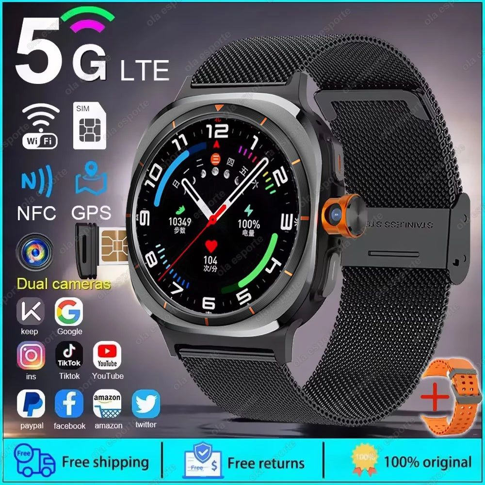 2025 New Smart Watch 4G/5G SIM Full Netcom WiFi NFC GPS  32GB Watches For Man 32GB Storage HD Camera Smartwatch For IOS/Android