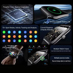 2025 new smart watch, 1.96-inch sports watch, IP67 waterproof, 110+ sports mode, fitness activity tracker, ultra-thin watch.