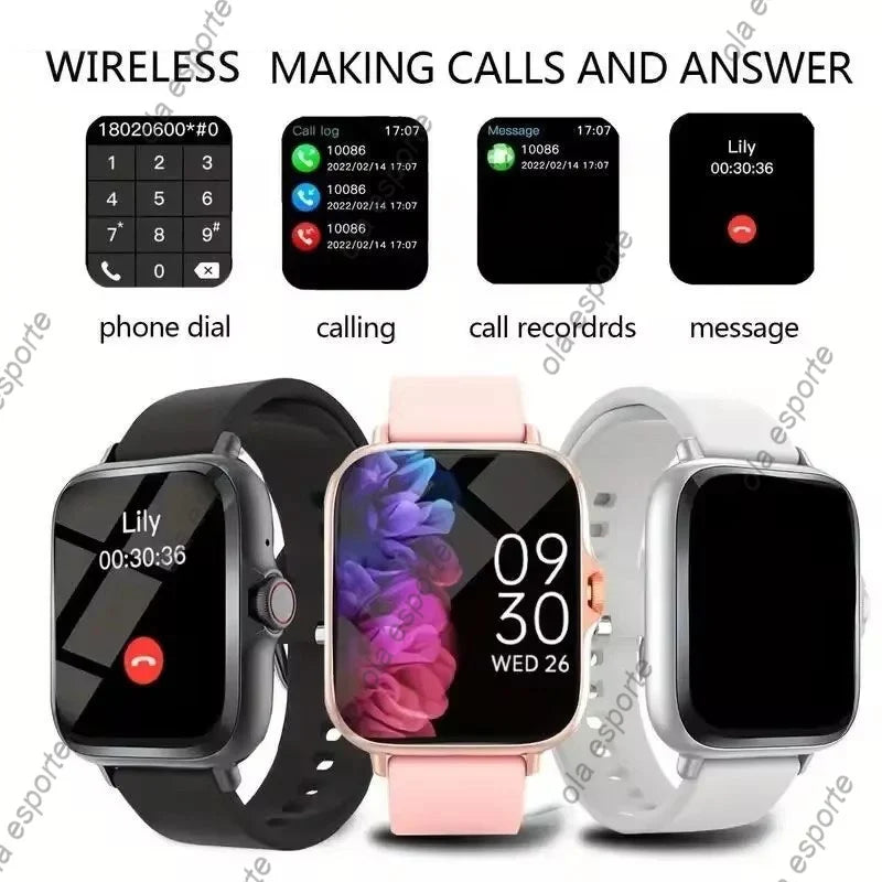 2024 Smart Watch For Men Women Gift Full Touch Screen Sports Fitness Watches Bluetooth Calls Digital Smartwatch Wristwatch