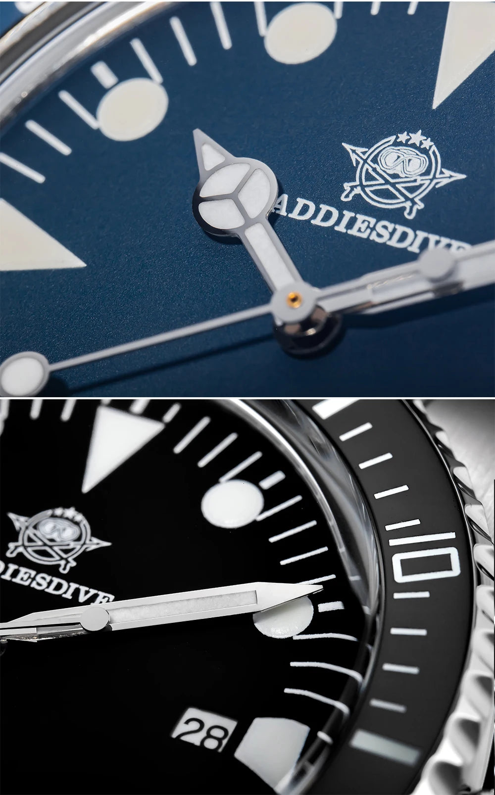 ADDIESDIVE Luxury Men's Analog Watch BGW9 Luminous Ceramic Bezel Bubble Mirror Glass Diver's Watch 200m Quartz Watches AD2068