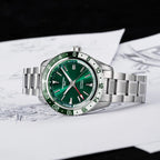 SEESTERN Men of Watch Office GMT Automatic NH34 Movement Sapphire Glass Bezel 20bar Waterproof Diver Mechanical Wristwatch S456