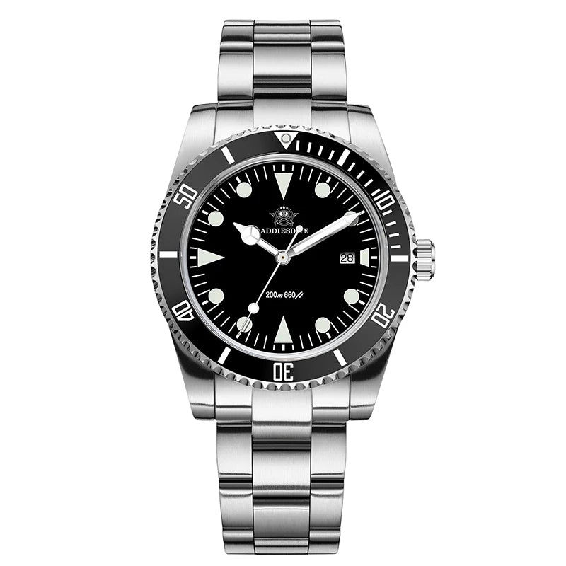 ADDIESDIVE Luxury Men's Analog Watch BGW9 Luminous Ceramic Bezel Bubble Mirror Glass Diver's Watch 200m Quartz Watches AD2068