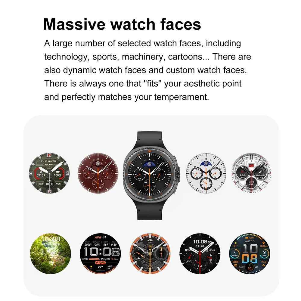 Smart Watch 8 Classic Men HD Display Screen  Bluetooth Call Sports Fitness Waterproof Watch SmartWatch 1.32-inch Android IOS New