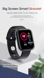 Smart Watch Y68: Color Screen Fitness Tracker w/ Step Count, 12 Sports Modes, Notification Reminder, Camera/Music Remote