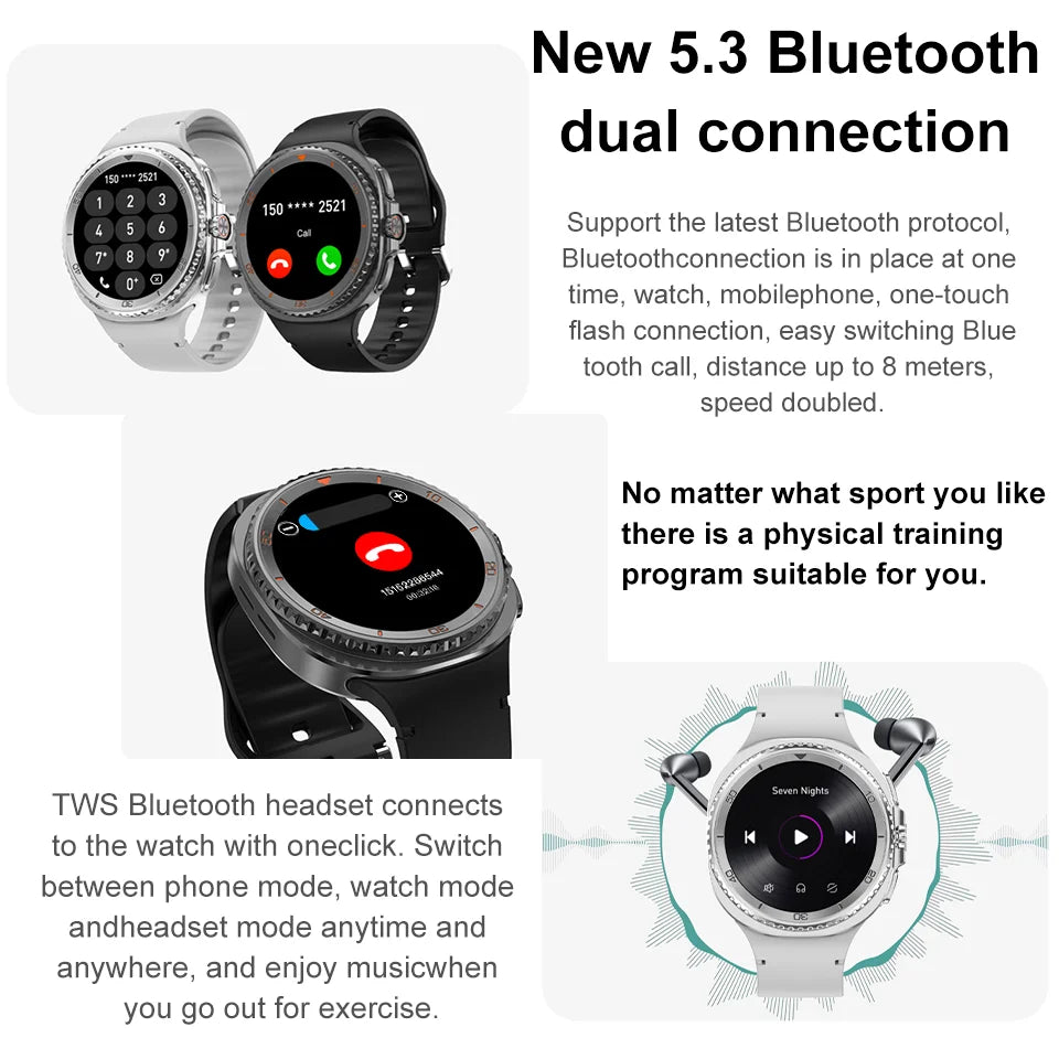 Smart Watch 8 Classic Men HD Display Screen  Bluetooth Call Sports Fitness Waterproof Watch SmartWatch 1.32-inch Android IOS New