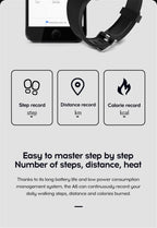 Smart Watch Sport Fitness Bracelet Control Music Message Display Pedometer Bluetooth Connect Smartwatch 116 Alarm Clock Weather
