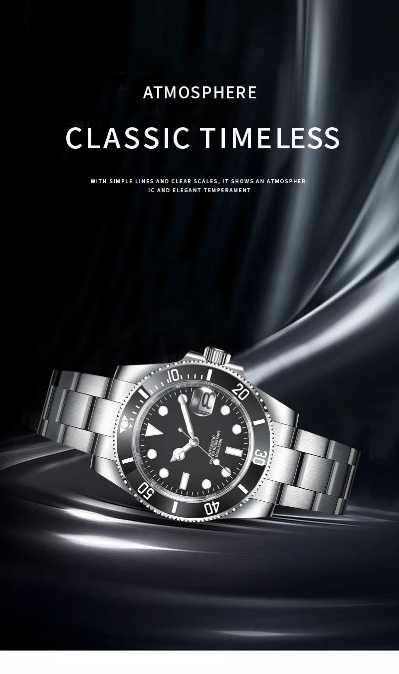 Corgeut Reloj Custom Logo Men's Mechanical Automatic Wristwatch NH35 Movement 40mm Dial 100M Waterproof Sapphire Glass DIY