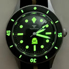 New Tandorio NH35A Automatic Watch for Men 50 Fathoms Ghost Dial Luminous 200m Waterproof Bubble Sapphire Sandblasted 40mm