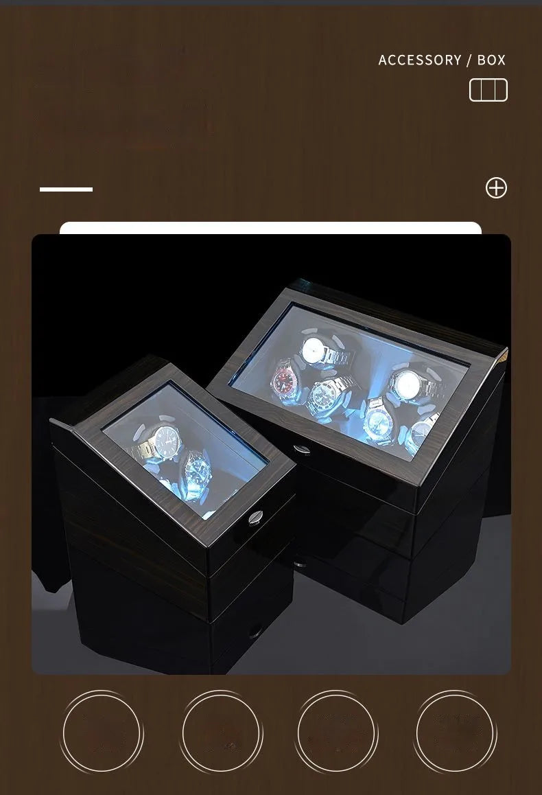 Luxury Watch Winder for Automatic Watches Box Mechanical with Zero Magnetism Silent 12 Watches Box Storage Rotating for Men