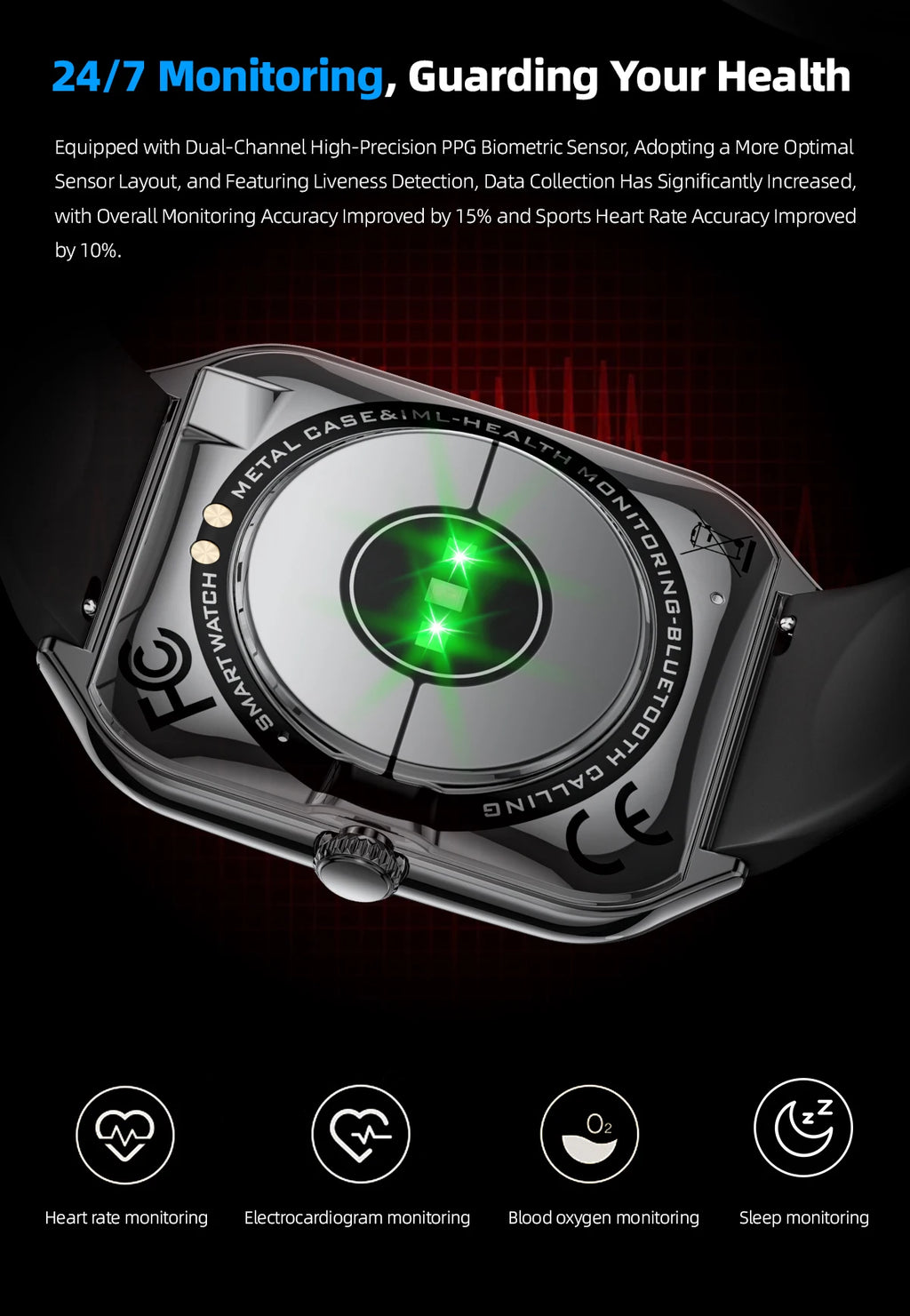 2025 new smart watch, 1.96-inch sports watch, IP67 waterproof, 110+ sports mode, fitness activity tracker, ultra-thin watch.