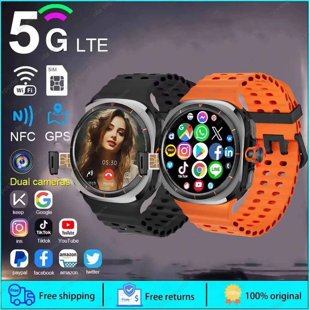 2025 New Smart Watch 4G/5G SIM Full Netcom WiFi NFC GPS  32GB Watches For Man 32GB Storage HD Camera Smartwatch For IOS/Android