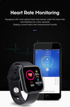 Smart Watch Y68: Color Screen Fitness Tracker w/ Step Count, 12 Sports Modes, Notification Reminder, Camera/Music Remote