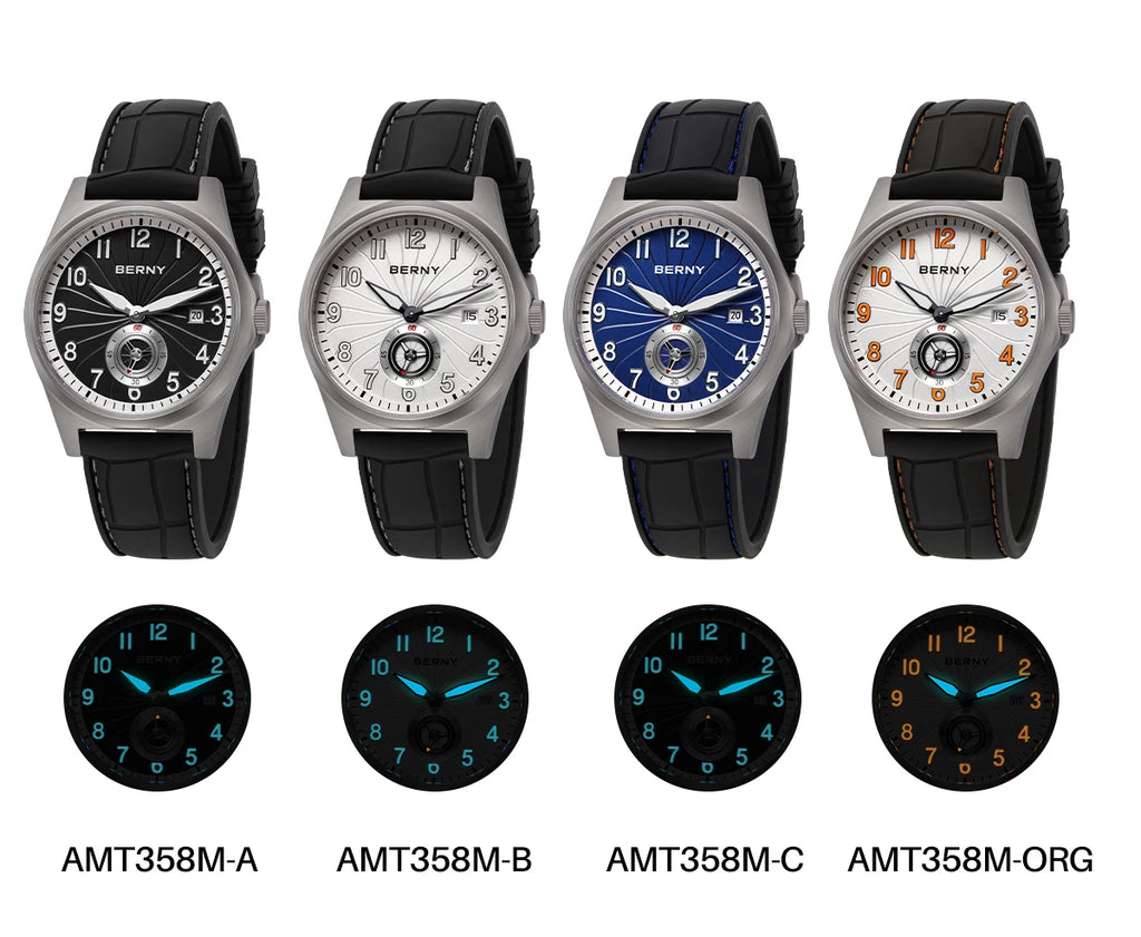 BERNY Full Titanium Automatic Men Watch Super Luminous Mechanical Wristwatch with 10ATM Waterproof Sapphire ST1731 Men Watches