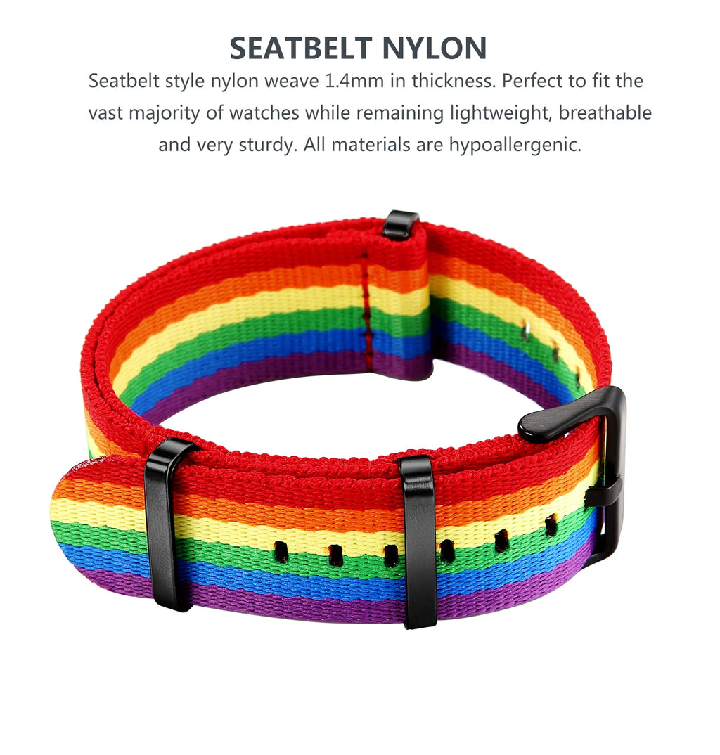 Nylon Watch Band 20mm 22mm Comfortable Watch Straps Loop Military Washable Blet for Men Watchbands