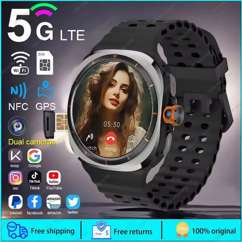 2025 New Smart Watch 4G/5G SIM Full Netcom WiFi NFC GPS  32GB Watches For Man 32GB Storage HD Camera Smartwatch For IOS/Android