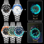 WISHDOIT 2025 New NH34 Men's Sports Automatic Mechanical GMT Sapphire Stainless Steel Waterproof 15 ATM With Rubber Strap