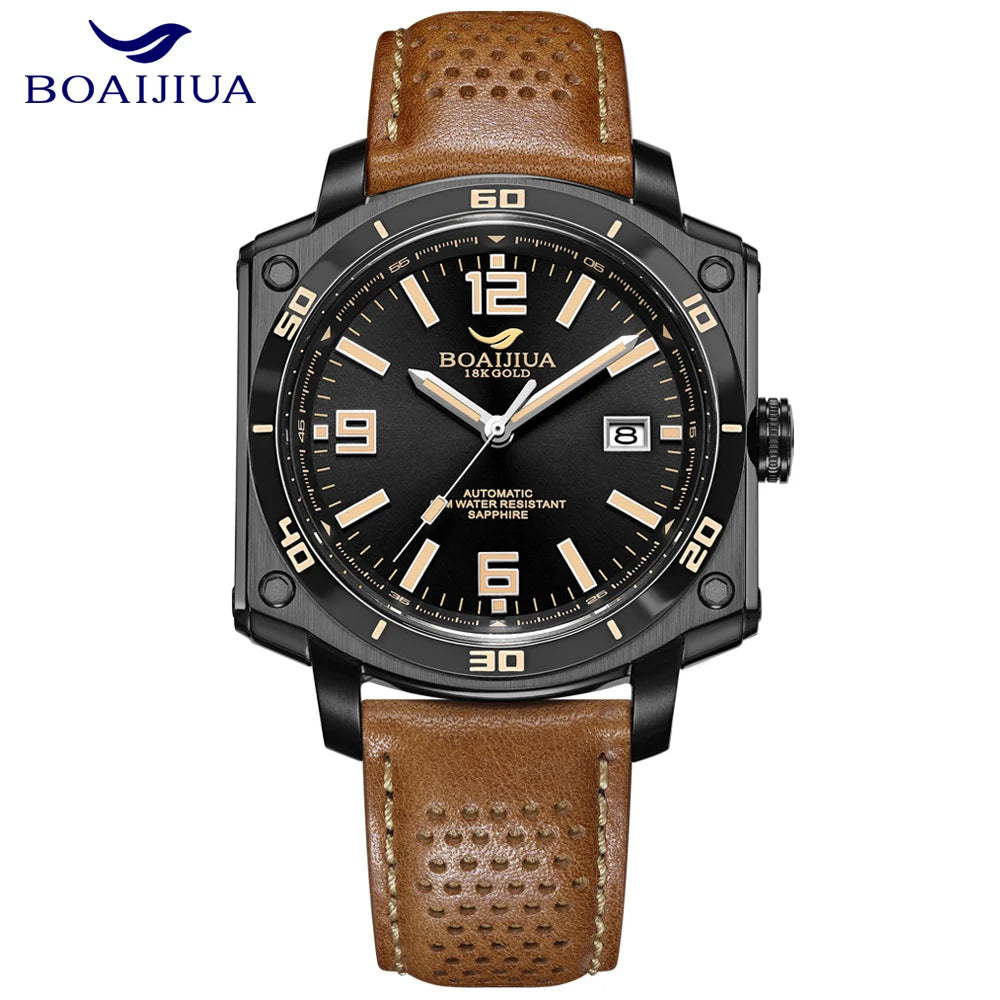 BOAIJIUA Fully Automatic Mechanical Men's Watch Original Design Mechanical Watches 50m Waterproof Luminous Wristwatch for Men