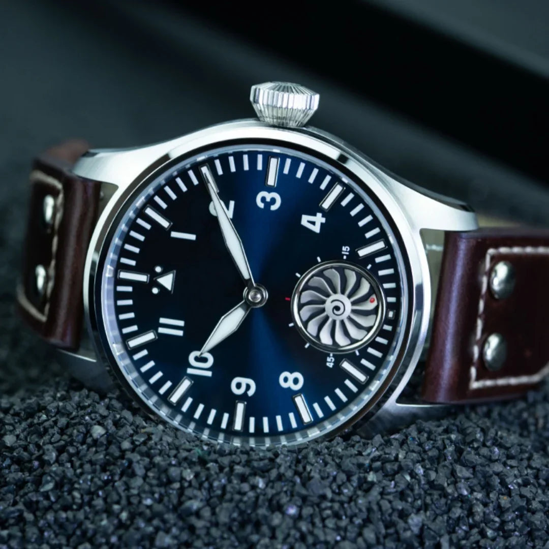 Hruodland 2025 New Men's Mechanical Watch Seagull ST3620 Retro Pilot 43MM Bgw-9 Luminous Sapphire Crystal Turbine Reloj Hombre