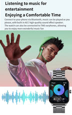 Smart Watch 2.01'' AMOLED Curved Screen IP68 Waterproof Bluetooth 5.3 Call AI Vioce Assistant Fitness Smartwatch for Men