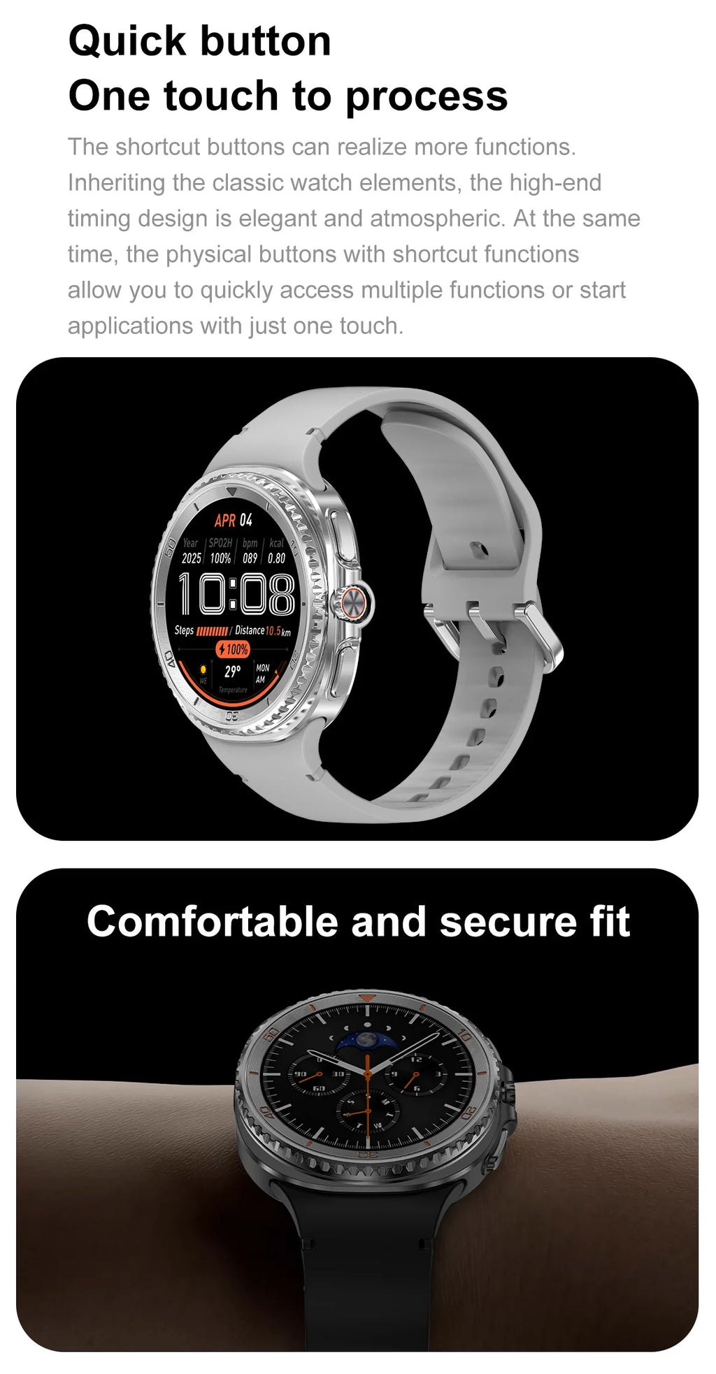 Smart Watch 8 Classic Men HD Display Screen  Bluetooth Call Sports Fitness Waterproof Watch SmartWatch 1.32-inch Android IOS New