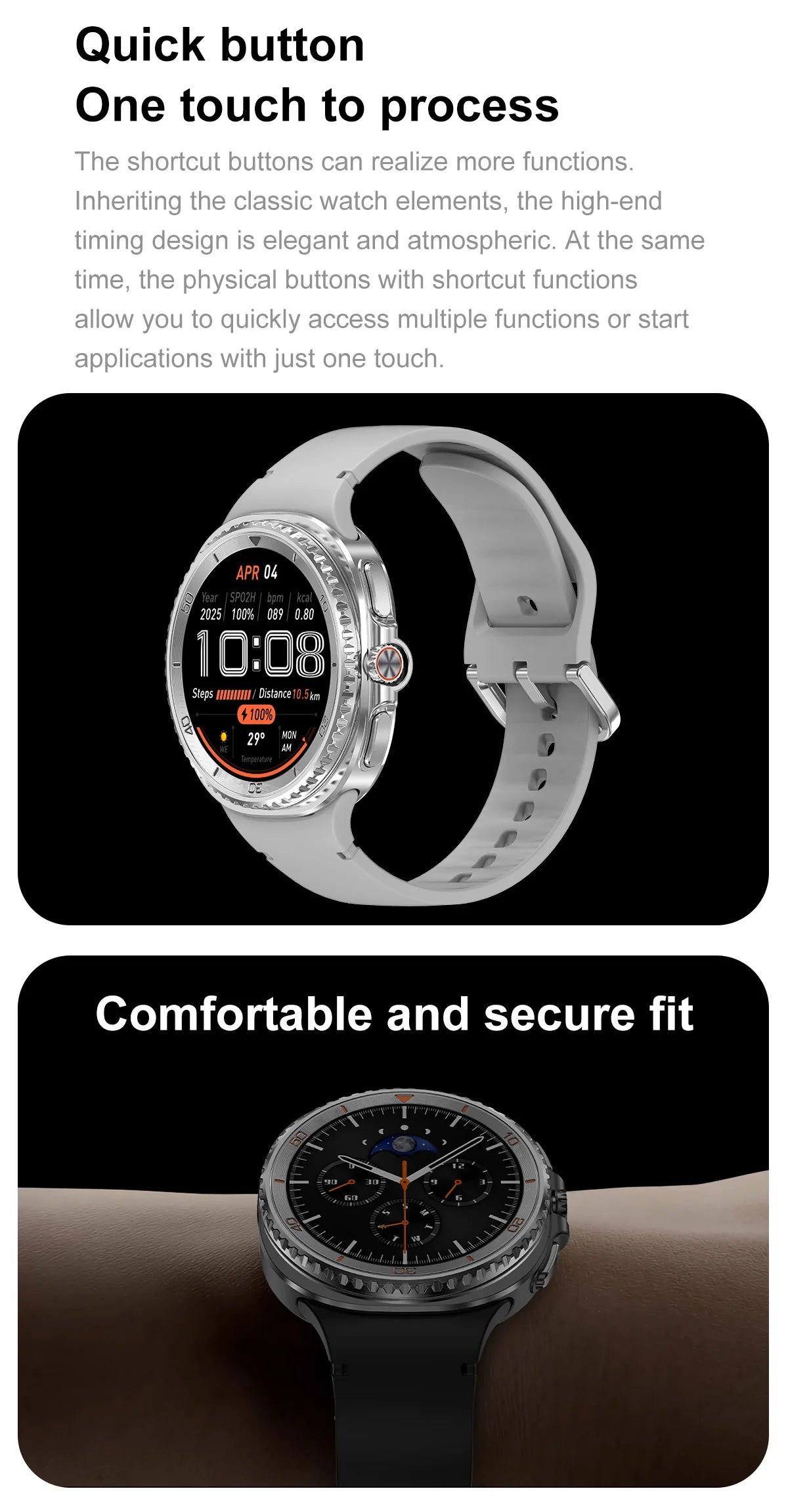 Smart Watch 8 Classic Men HD Display Screen  Bluetooth Call Sports Fitness Waterproof Watch SmartWatch 1.32-inch Android IOS New