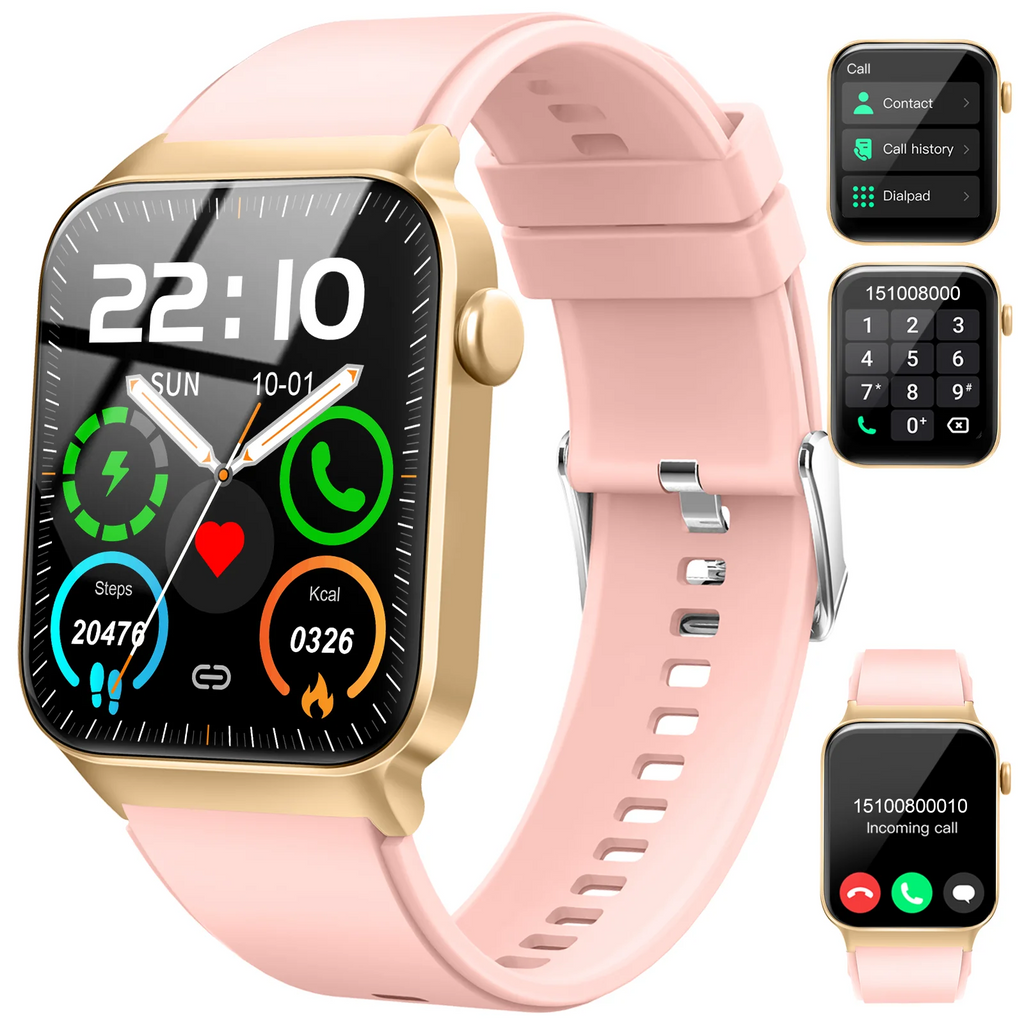 Smart Watch, 1.85" Smartwatch (Answer/Make Call), IP68 Waterproof Fitness Tracker, 100+ Sport Modes, Heart Rate and Sleep Monito