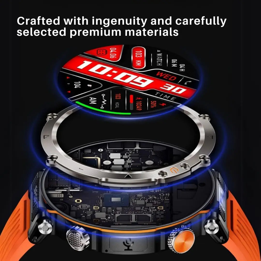 Smart Watch For Men, Smartwatch With Wireless Calling, LED Lighting, Outdoor Sports Watch With Compass For iPhone&Android Phone