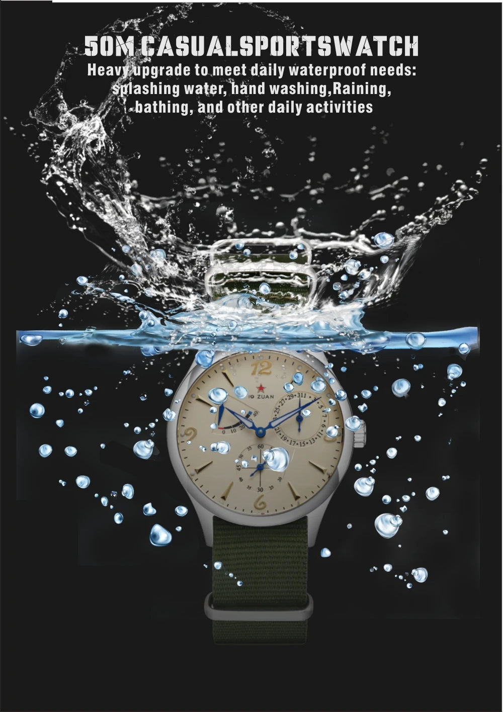 New 1963 40mm Mens Pilot Automatic Mechanical Watch Seagull ST17 Sapphire Crystal Waterproof Retro Style