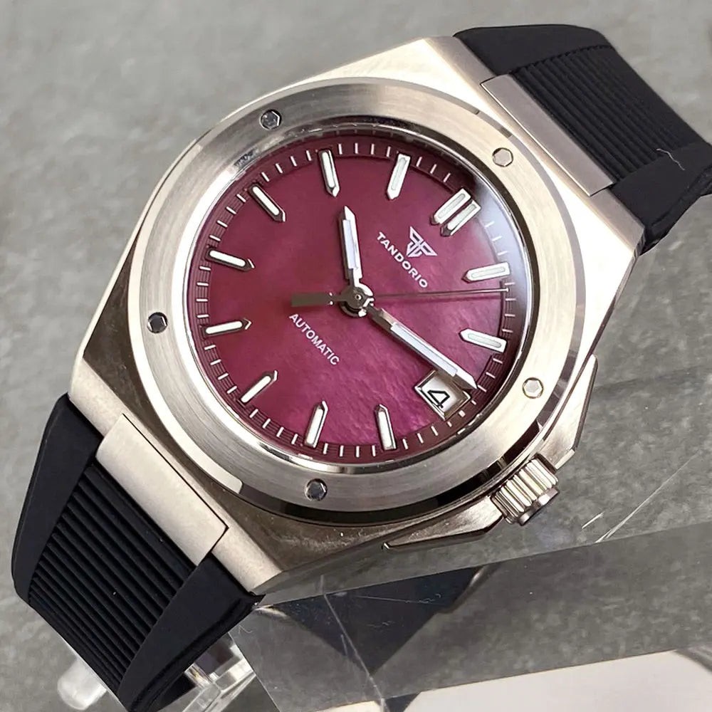 Tandorio Light Blue Mother of Pearl 40mm Sapphire Crystal Glass 100m Waterproof Japan NH35A Automatic Men Mechanical watch