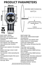 ADDIESDIVE Men's Quartz Chronograph Watch Luminous Bubble Glass 100m Waterproof Nylon Strap Watches For Man AD2095 Fashion Watch