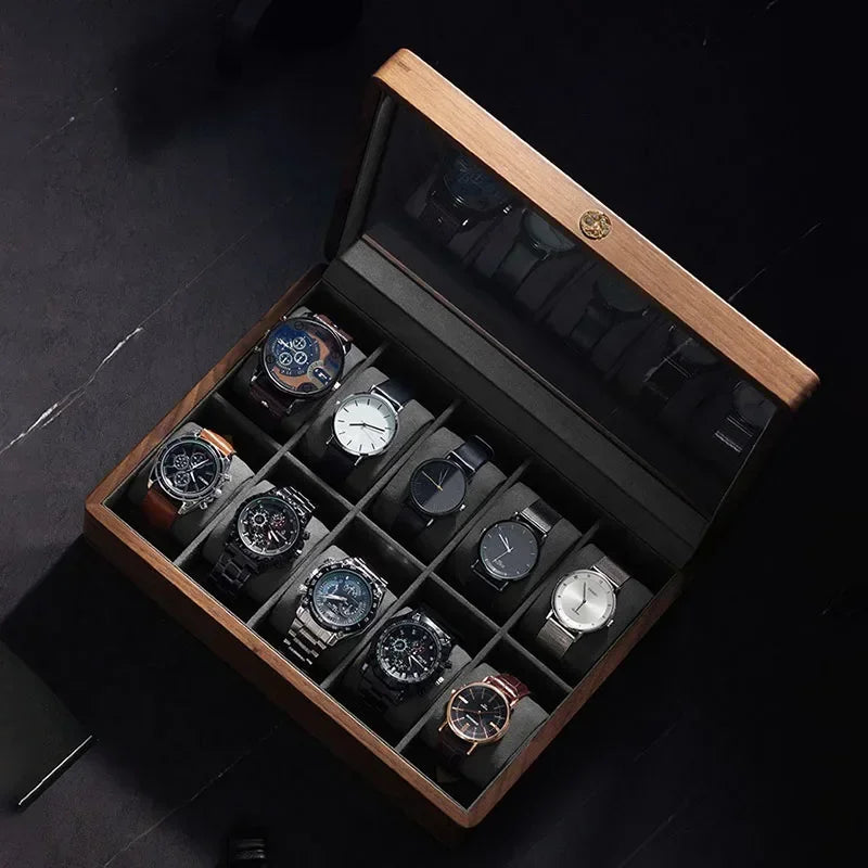 Solid Wood Watch Storage Box Luxury Men Mechanical Wrist Watches Organizer Display Boxes Bracelet Watches Packaging Accessories