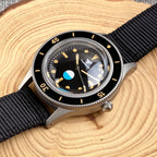 Tandorio NEW 50 Fathoms Automatic Watch for Men Luminous Ghost Dial NH35A Movt 200m Waterproof Bubble Sapphire Glass Sandblasted