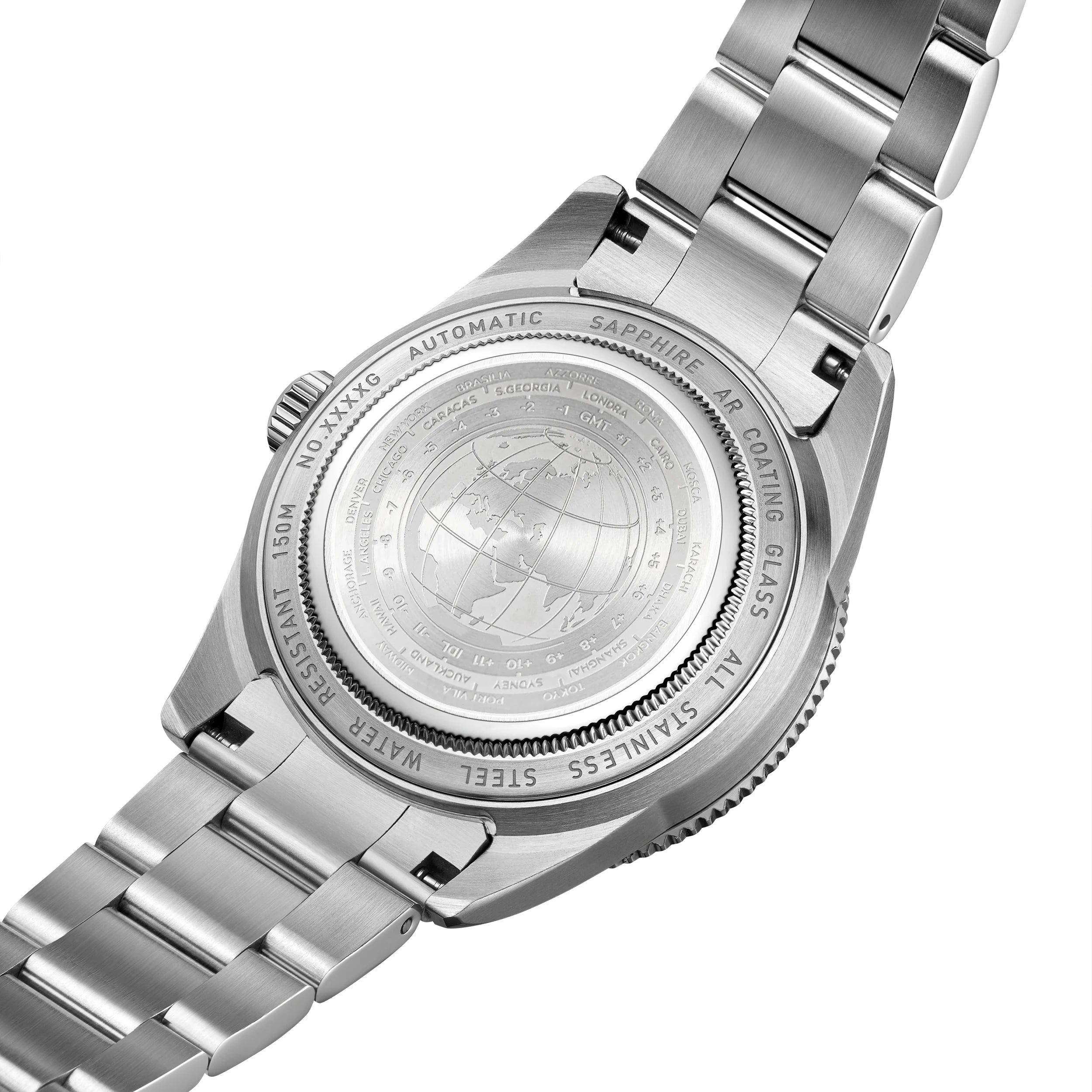 WISHDOIT New NH34 Men's Sports Automatic Mechanical GMT Sapphire Stainless Steel Waterproof 15 ATM With Rubber Strap