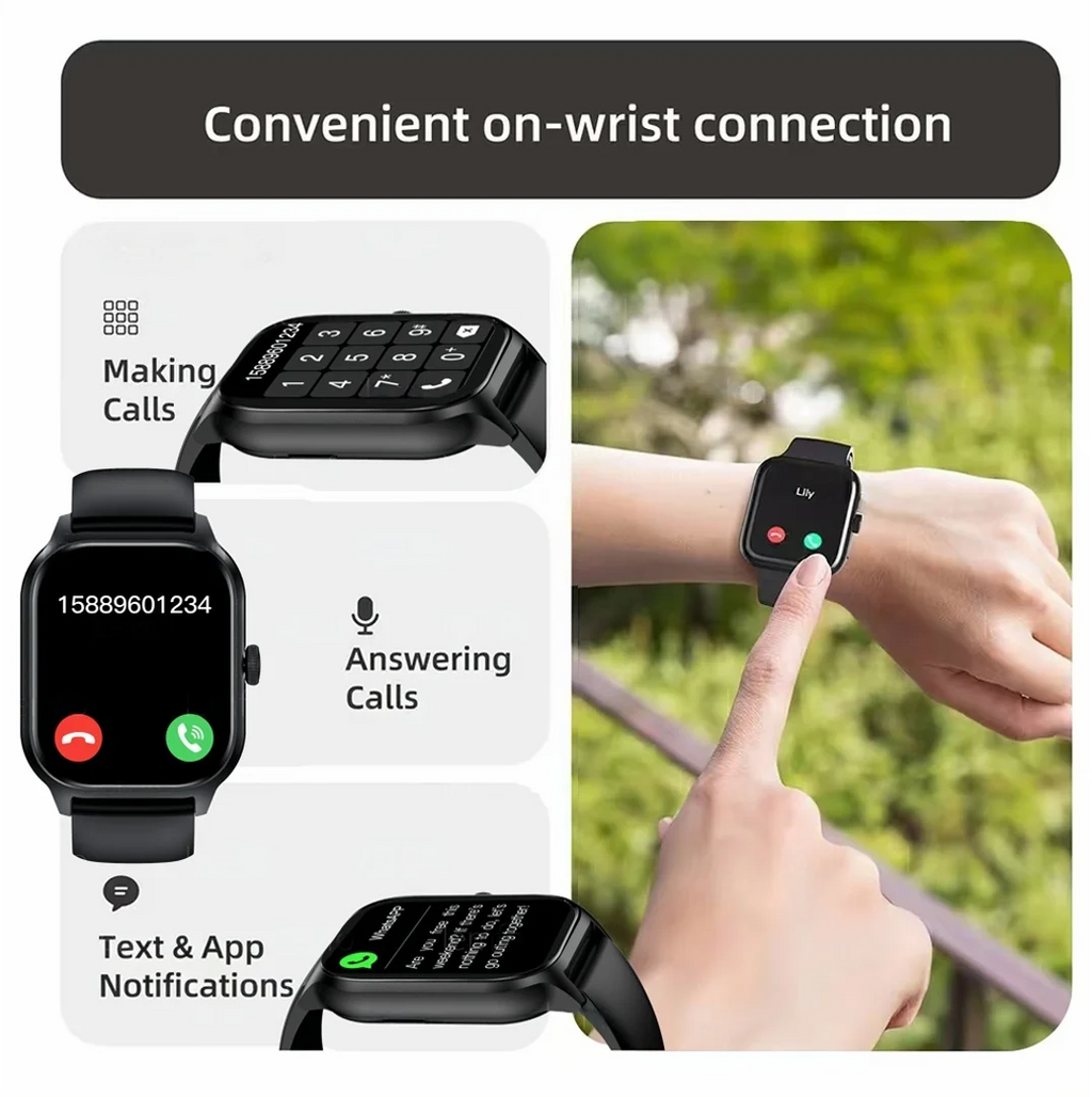 Smart Watches For Man Woman Bluetooth Call Music Fitness Tracker Sport With Waterproof Pedometer Information Alerts Smartwatch